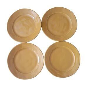 Euro Ceramic Portugal SAFARI Burnt-Orange Stoneware Salad Plates 9 in Boho Set 4